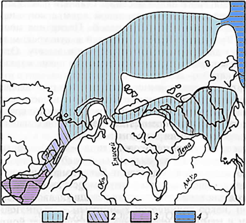 Схема расположения Восточно-Европейского бассейна кунгурского времени